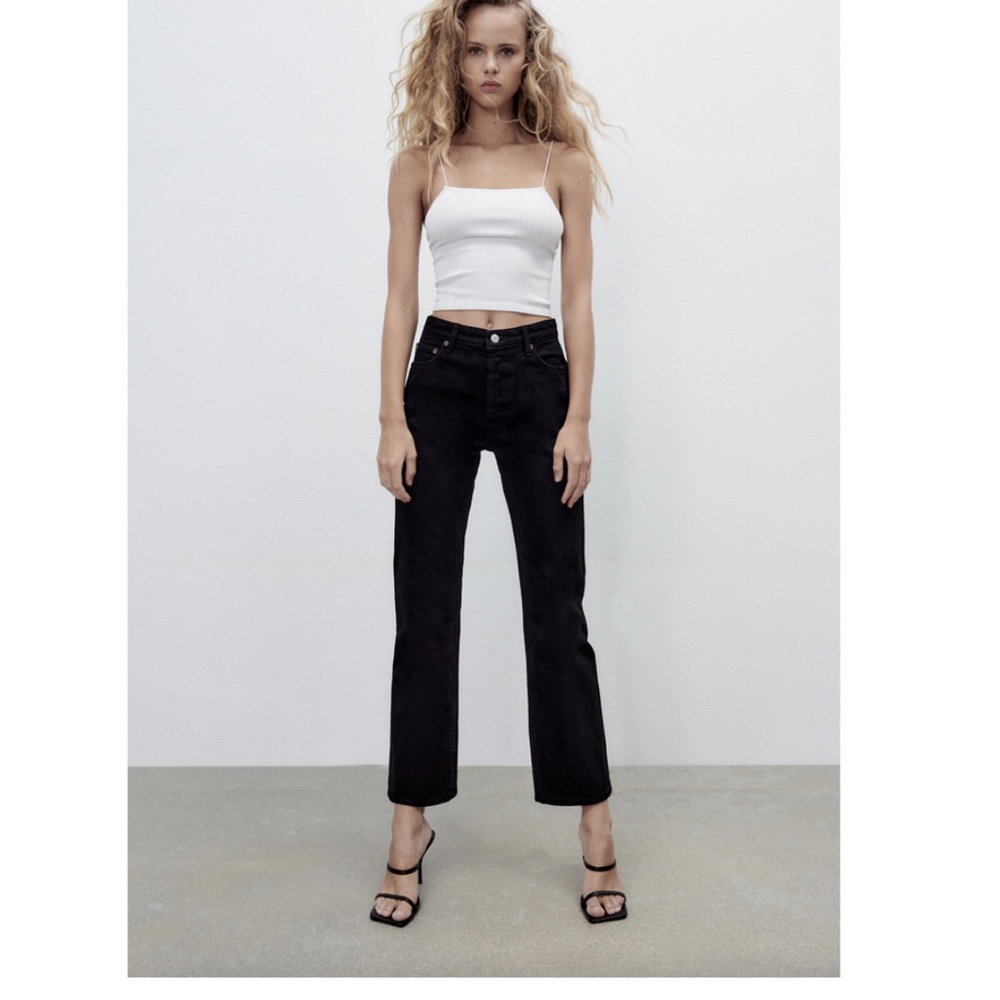 Zara Button Up Straight Jeans